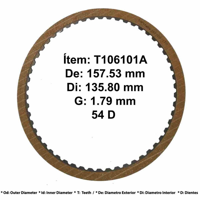 Disco Pasta TSS C1 1-2-3-4 54D .067pulg 6.184 pulg [6] TF-81SC AF21 TF-80SC AF40