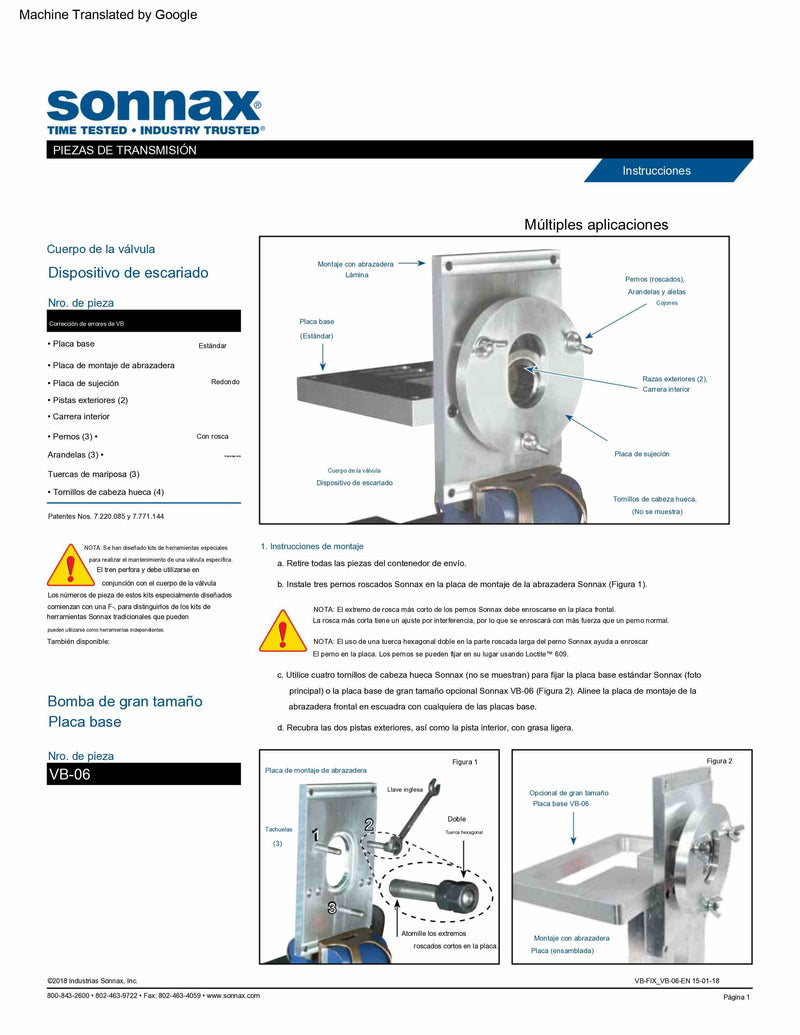 Sonnax Herramienta de Alineacion de Cuerpos de Valvulas para Usar con Rimas F-