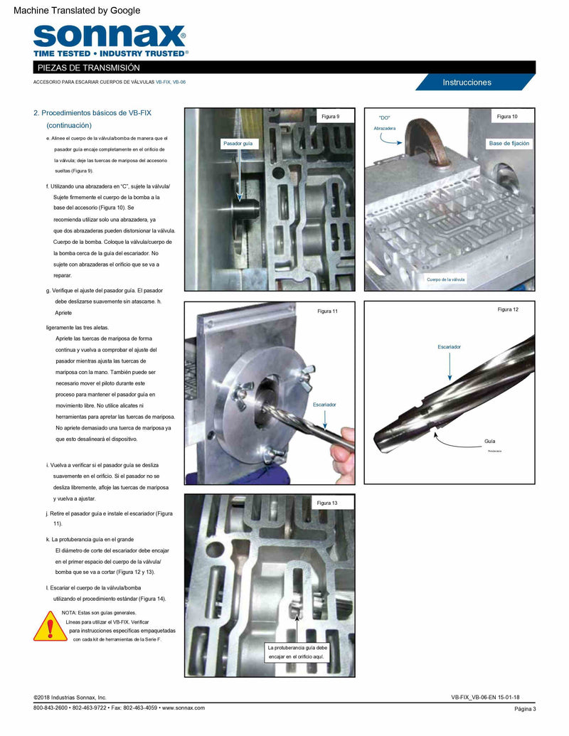 Sonnax Herramienta de Alineacion de Cuerpos de Valvulas para Usar con Rimas F-