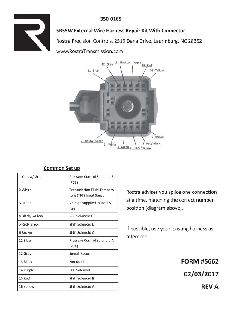 Kit Reparacion Conector Arnes 5R55W 5R55S