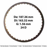 Detalle disco de pasta fricción reversa JF011E F1CJA Raybestos 40 dientes