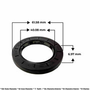 Detalle retén radial salida ZF WG John Deere cargadores motoniveladoras