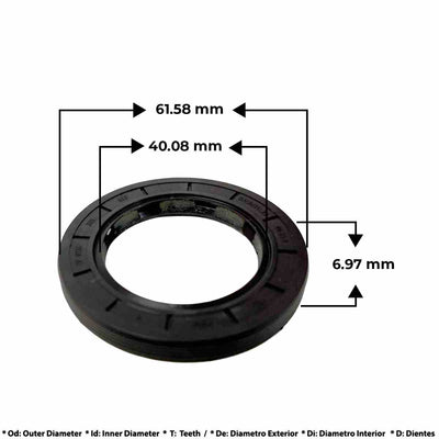 Detalle retén radial salida ZF WG John Deere cargadores motoniveladoras