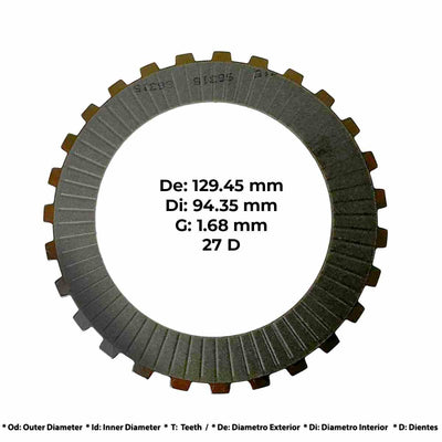 Dimensiones disco fricción pasta ZF Ergopower John Deere T173640
