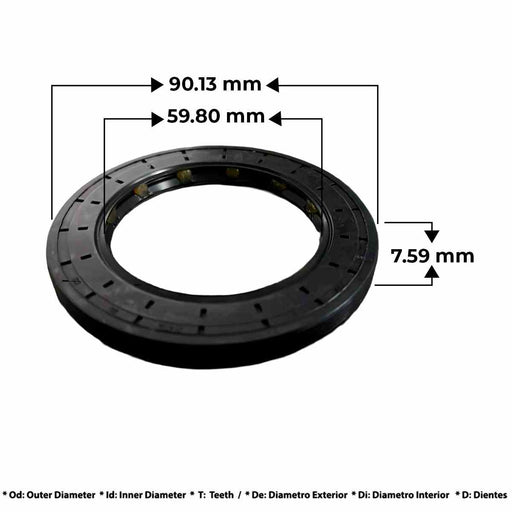 Dimensiones retén radial salida trasera ZF Ergopower John Deere T444943