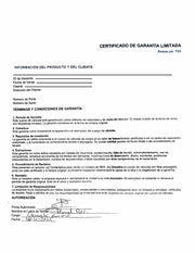 Garantía de 1 año en cuerpo de válvulas reconstruido Veinte 07