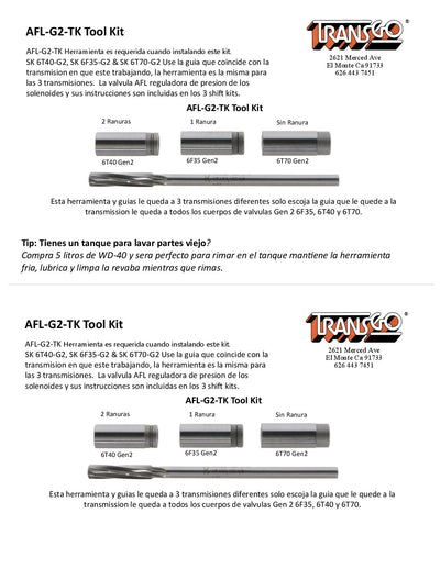 HERRAMIENTA PARA TRANSGO SK6T70-G2, SK6F35-G2, SK6T40-G2