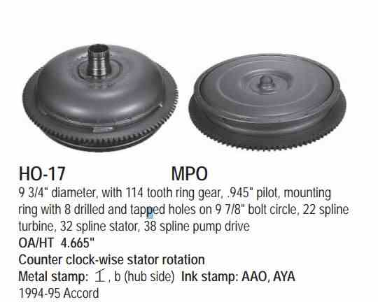 Convertidor 9.625" Honda Acura 1994/97 'b' Minuscula AOYA MPOA BOYA A6VA