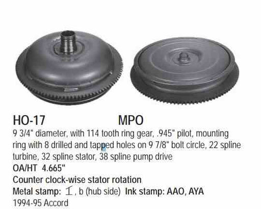 Convertidor 9.625" Honda Acura 1994/97 'b' Minuscula AOYA MPOA BOYA A6VA