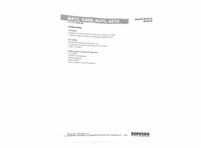 Sonnax Resorte y Soporte para Gobernador A404 A413 A470 A670