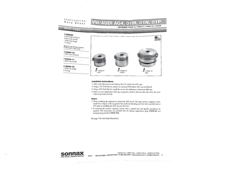 KIT TAZAS DE CAMBIOS 3 MEDIDAS    01M