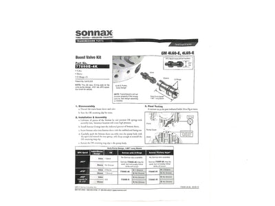 Sonnax Valvula de Refuerzo Boost .470" Usa Ligas Tipo 1.907" Largo 4L60E 4L65E