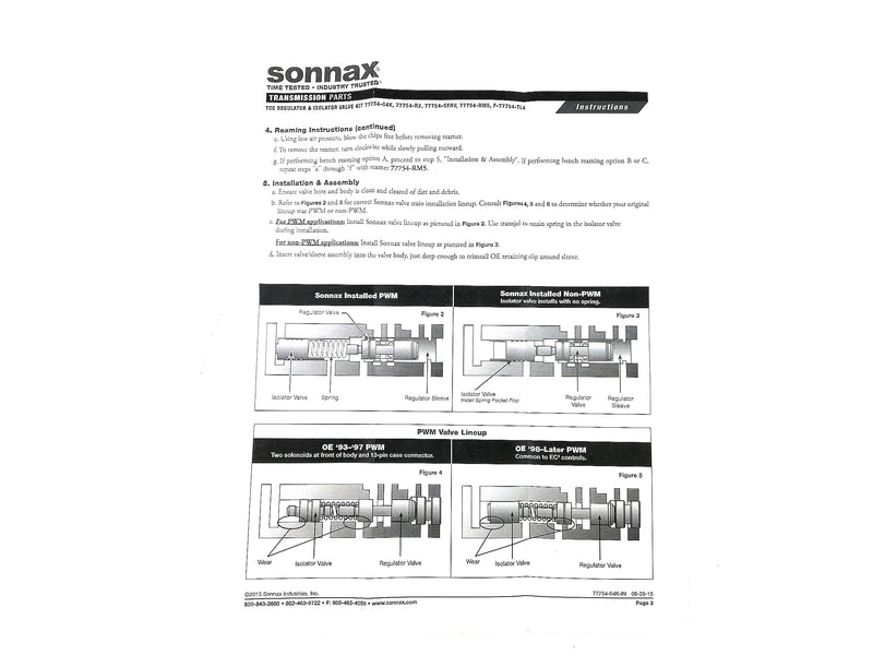 Valvula Sonnax TCC 1998/UP 4L60E 4L65E