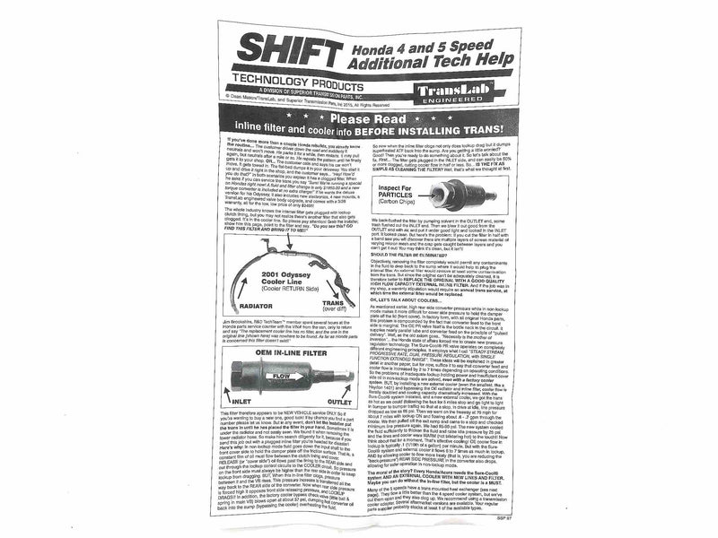 Shift Kit Superior Honda 5 Vel 6 CYL con Valvulas CPC (Control Presion Clutch) 0.388" BYBA BAYA y +