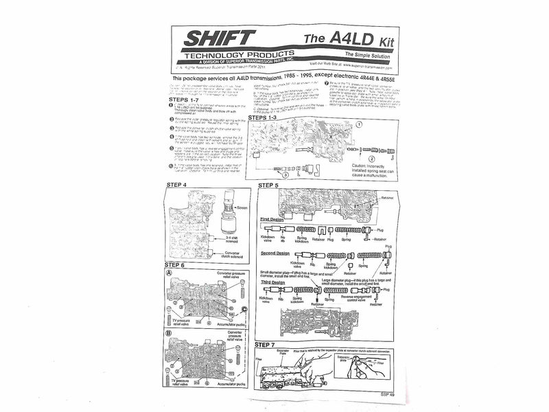 Shift Kit Superior Correccion de Fallas 1985/94 A4LD