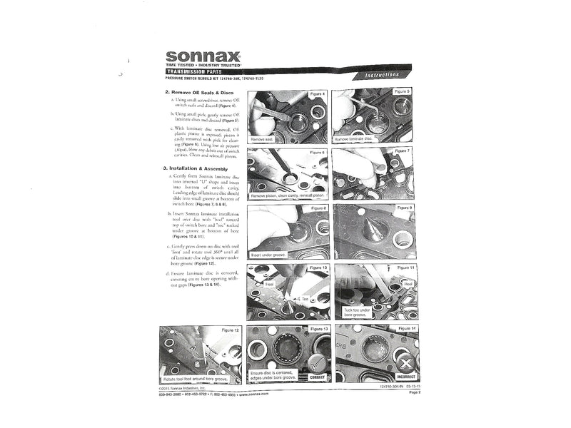 Kit Sonnax Reconstruir Switch Presion 6l45 6l50 6l80 6l90 6t70(gen. 1) 6t75 (Gen. 1) - Transmisiones Veinte 07