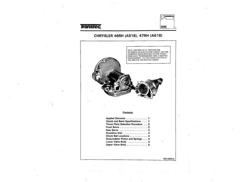 Juego de Empaques Freudenberg-NOK CON EMPAQUE TIPO ORIGINAL 48RE/A618 - Transmisiones Veinte 07