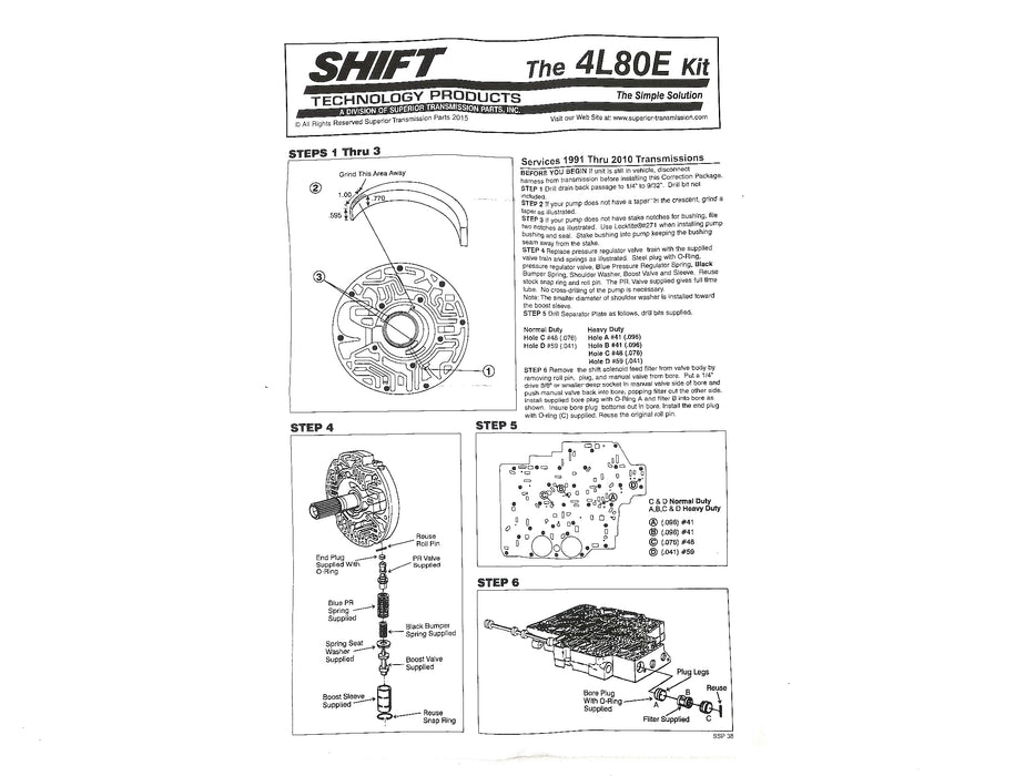 Shift Kit Correccion Fallas Superior 4L80E - Transmisiones Veinte 07