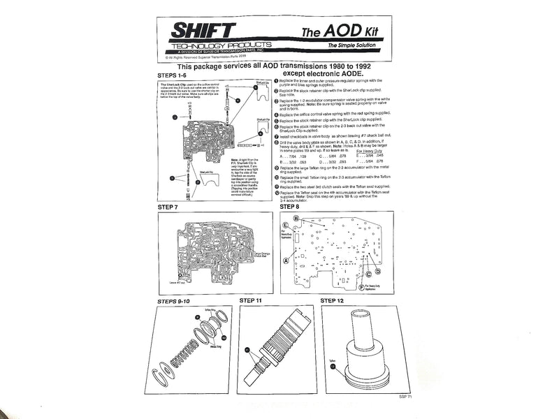 SHIFT KIT SUPERIOR AOD - Transmisiones Veinte 07