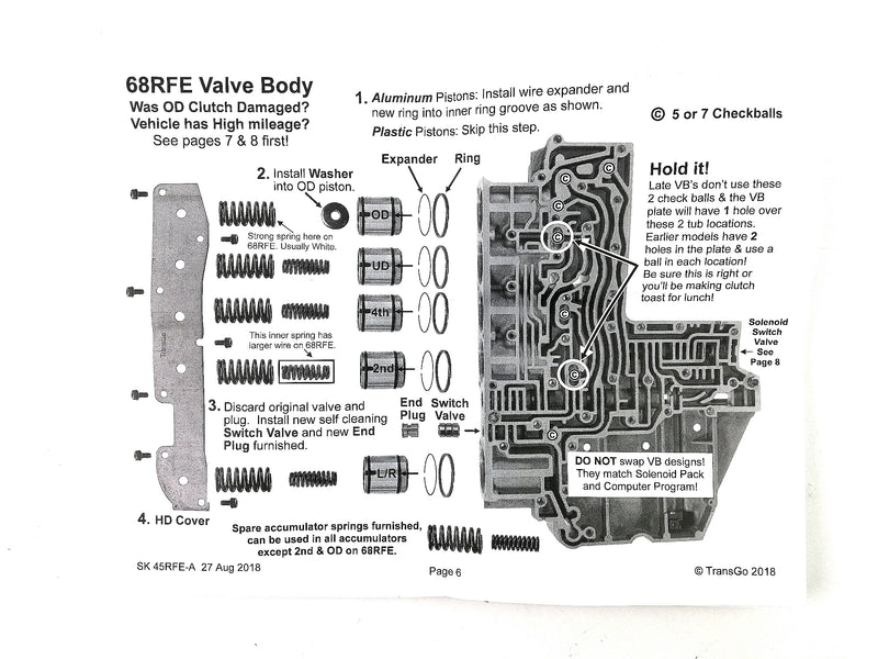 TRANSGO SHIFT KIT 45RFE 5-45RFE 68RFE
