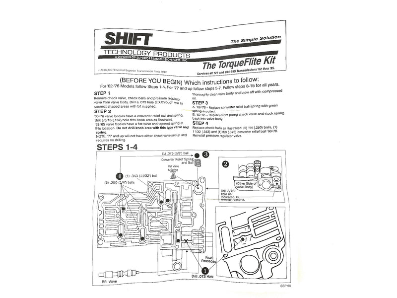 SHIFT KIT SUPERIOR T8, T6
