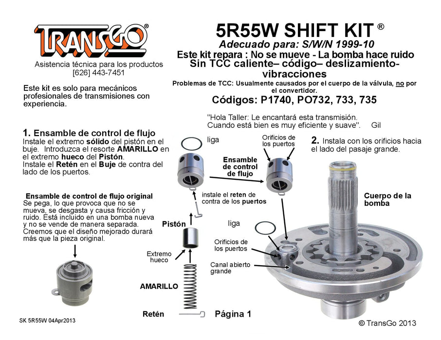 Shift Kit Transgo 5R55W 5R55S 5R55N