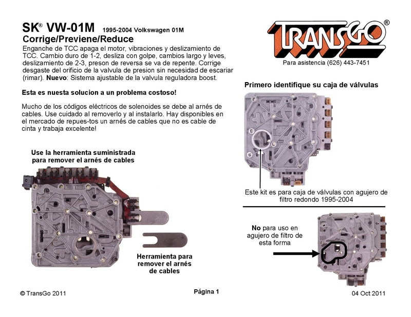 Shift Kit Transgo 1995/UP VW 01M
