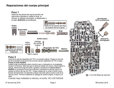 TRANSGO SHIFT KIT 2009/13 6F35 GEN 1