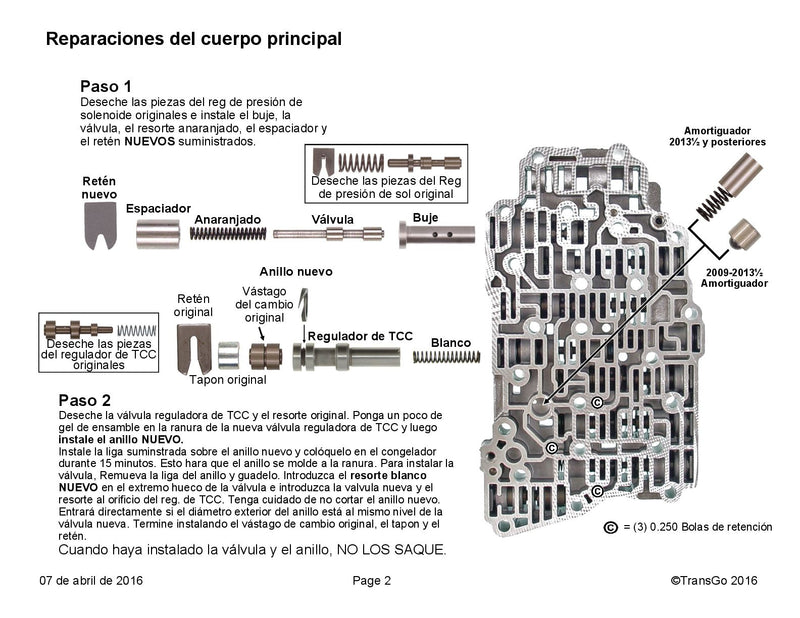 TRANSGO SHIFT KIT 2009/13 6F35 GEN 1