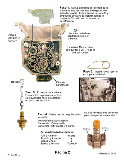 Shift Kit Transgo Reprogramacion Callejero No Lock up  th350