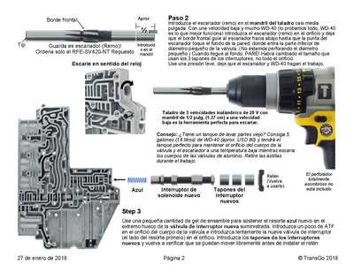 TRANSGO VALVULA CAMBIOS A604 A606 42RLE 62TE 45RFE 5-45RFE 68RFE SOLO PARA VALVULAS .420" CON RIMA
