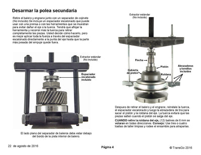 Transgo Kit para Retirar Poleas JF011E RE0F10A