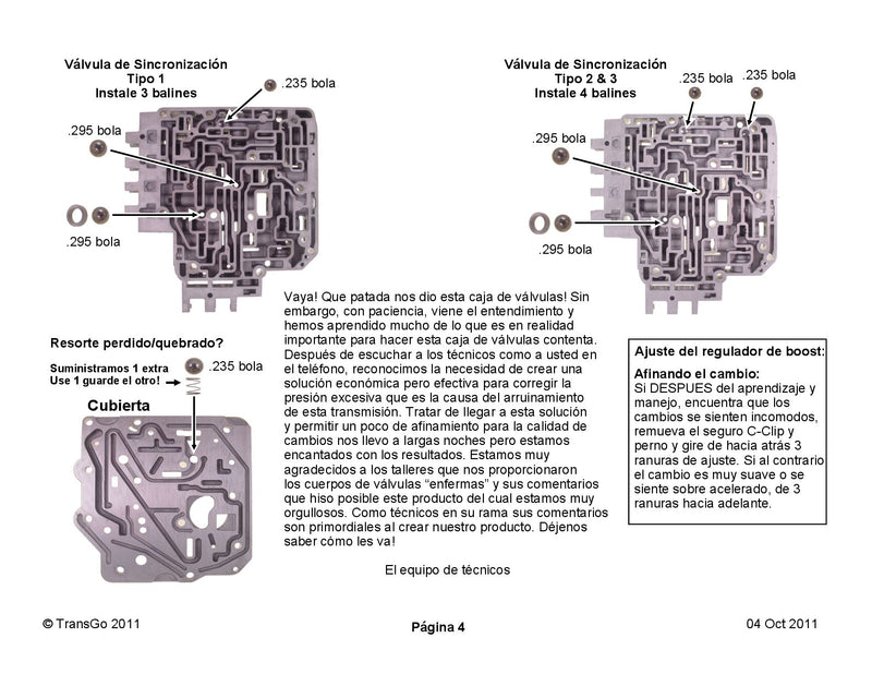 Shift Kit Transgo 1995/UP VW 01M