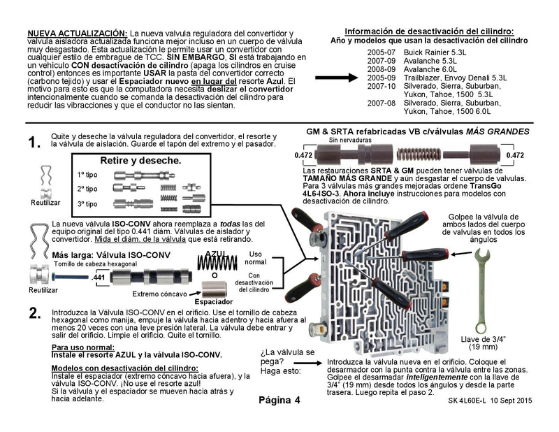 Shift Kit Correccion Fallas Transgo 4L60E