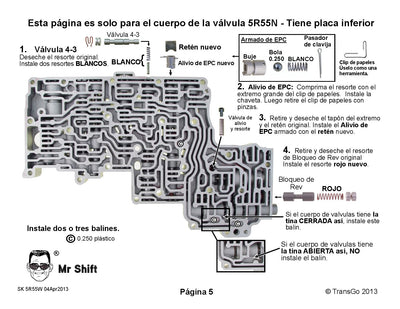 Shift Kit Transgo 5R55W 5R55S 5R55N