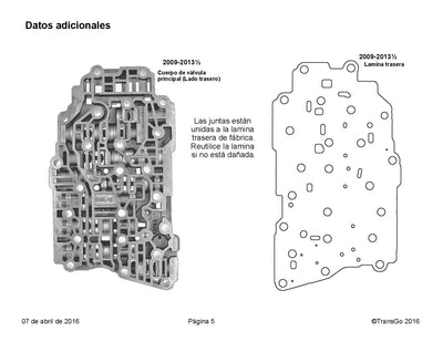 TRANSGO SHIFT KIT 2009/13 6F35 GEN 1