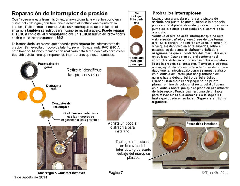 Shift Kit Transgo Facil Instalacion Gen 1 2007/12 6T70 6T75