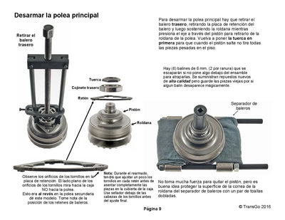 Transgo Kit para Retirar Poleas JF011E RE0F10A